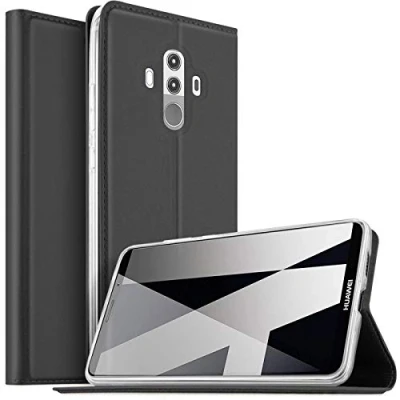 Image de Verco Etui pour Huawei Mate 10 Pro, Coque Pochette Portefeuille Housse Pro avec Magnétique Fonction Wallet Noir