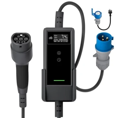 Image de dé Chargeur Voiture Electrique P17 6m [7,4kW, 6A 32A, 1 Phase] Type 2 32A P17, EV Prise CEE Compatible avec Model Y, E 208, 500e et Autres EV/PHEV