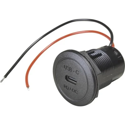 Image de ProCar Power USB C prise encastrée PD/QC EV ou LED max. 50 watts Charge de courant max=3 A 12 24 V/DC