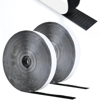 Image de Romon Rubans Adhésifs,5M Scratch Autocollant Double Face, 20 mm de Large Bande Agrippantes Adhésives Puissant Hook Loop pour Ménage, Bricolage Et l&#039;artisanat Noir