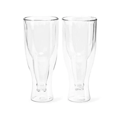 Image de Balvi Verre à bière Gravity Kit de 2 Verres 250 ML Double paroi Conserve Le Froid en Forme Bout