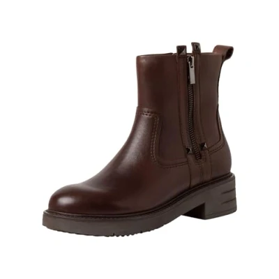 Image de MARCO TOZZI Bottines zippées pour Femme 2 25008 43 Botte Tendance, Cognac, 38 EU