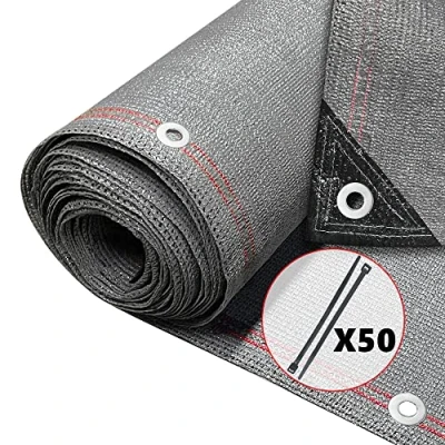 Image de vounot Brise Vue Occultant en HDPE avec Attaches et Clips de Fixation Protection Rayons UV Résistant aux Déchirures au Vent pour Jardin Balcon 230g/m² 1x10m Gris