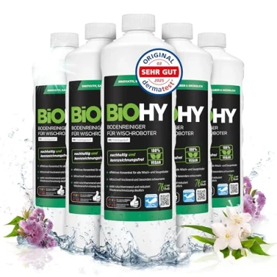 Image de BiOHY nettoyant pour sols robots de nettoyage avec une senteur fraîche printemps (6 x 1l Bouteille) Concentré tous les (Wischroboter Frühling)