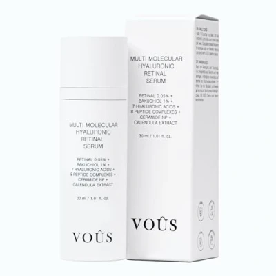 Image de Sérum Rétinal Hyaluronique Multi Moléculaire + 0,05% Retinaldehyde 1% Bakuchiol 7 Acides Hyaluroniques 8 Peptides Céramid Argireline Matrixyl
