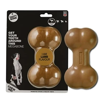 Image de TASTY BONE Jouet en Nylon Ultra Robuste pour Chien à l&#039;Agneau Méga