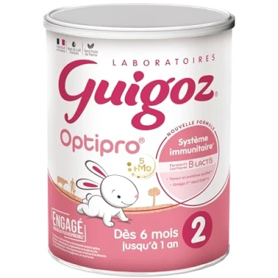 Image de Guigoz Optipro 2 Lait Bébé en Poudre 2ème de 6 à 12 mois, 830g