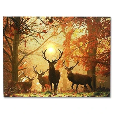 Image de Plaid yisumei Couvertures doux flanelle douce couverture polaire jeté de lit Cerf dans la forêt automne, Polyester, Weiß, 100x125 cm