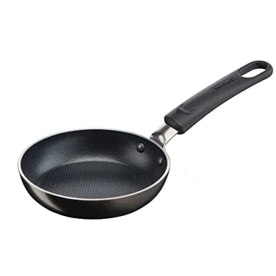 Image de Tefal B57000 Simple Cook Mini poêle blini 12 cm Revêtement antiadhésif Nettoyage sans effort Cuisson sûre Poignée rivetée Signal thermique Noir (pas pour induction)