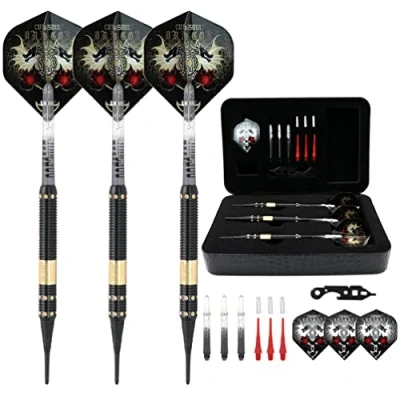 Image de CUESOUL Dragon Deluxe Soft Tip Darts Set with Luxury Case, 16 Gram (B1105)