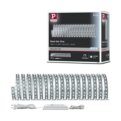 Image de Paulmann 70830 LED Strips MaxLED 500 kit de base incl. 1x48,5 watts gradable bande lumineuse Argent barre plastique 6500 K