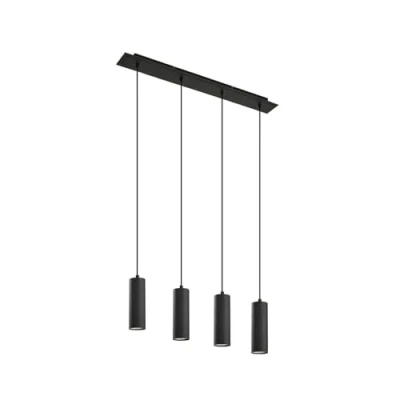 Image de Lindby Suspension Joffrey à intensité variable (Moderne) en Noir Métal e. a. pour Salon &amp; Salle manger (à 4 lampes, GU10), Luminaire, Lampe Plafond, Luminaire Plafonnier,
