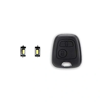 Image de 1neiSmartech Coque 2 Touches télécommande Compatible avec Toyota Aygo Citroen C1 C2 C3 C4 Peugeot 107 207 307 + Deux Micro Boutons sans transpondeur ni électronique