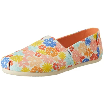 Image de TOMS Femme Alpargata Print Mocassin plat, Fleurs Sauvages Naturelles, 36.5 EU