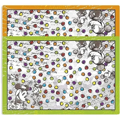 Image de Egan Lot de 2 Sets Table Orange et Vert Mickey Minnie