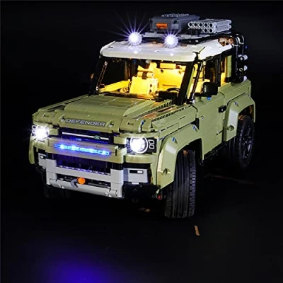 Image de GEAMENT Jeu de Lumières pour Land Rover Defender Modèle en Blocs Construction Kit D&#039;éclairage LED Compatible avec Lego Technic 42110 (Modèle Bloc Non Inclus)