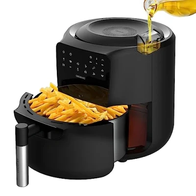 Image de Cecotec Friteuse à Air sans Huile de 5,5 L Cecofry Rain Fryer 1550 W, Pulvérisateur d&#039;Huile Intégré, Pulvérisation Automatique et Manuelle, Panneau Commande Tactile, Thermostat, Auto nettoyage