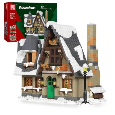 Image de Mould King 16049 Maison de Noël Modèle blocs construction 766 pièces Architecture Kit cadeau / objets collection d&#039;exposition