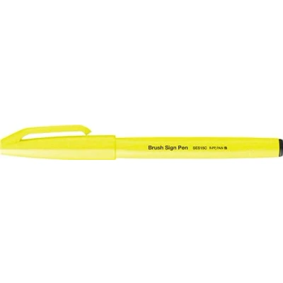 Image de Pentel SES15C FGX Stylo à pointe pinceau Jaune fluo