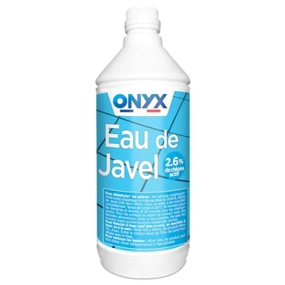 Image de Onyx Eau de Javel à 2,6% Produit Désinfectant Agent Blanchissant Nettoyant Fabrication Française 1L