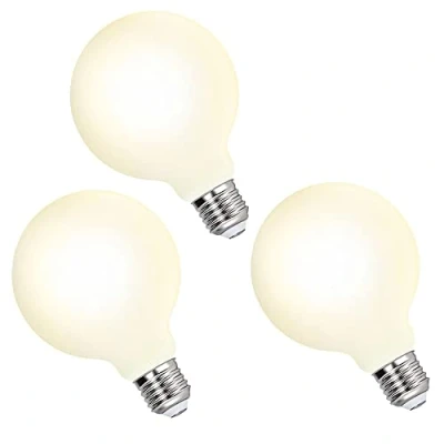Image de ENUOTEK Lampes Grosse Ampoules Globe Filament LED 6W 650Lm Ronde G95 Culot Edison E27 Eclairage Blanc Chaud 3000K pour Lampe Suspension Applique Lampadaire Pas Dimmable 3 Pack de
