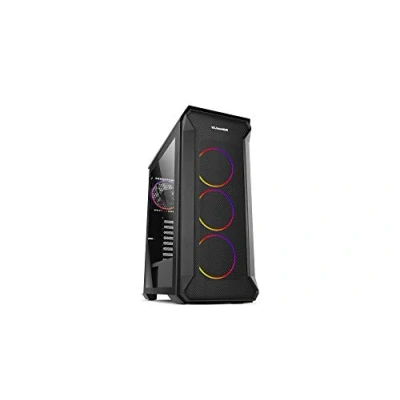 Image de NOX XTREME PRODUCTS HUMMER QUANTUM Boîtier ARGB ATX Micro ITX, 4 ventilateurs 120 mm préinstallés, verre trempé, espace pour jusqu&#039;à 6 ventilateurs, USB 3.0, couleur noire