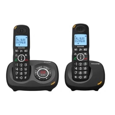 Image de Alcatel XL595 B Voice Duo, téléphone sans fil répondeur avec 2 combinés, grand écran, audio boost, fonction blocage d&#039;appels