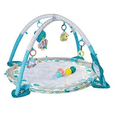 Image de Infantino Jumbo Activity Gym &amp; Ball Pit Transformable 3 in 1 Playmat, Sensory Stimulating, for Infants and Toddlers with 20 Balls Ultimate Fun, Multicoloured