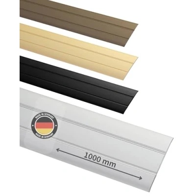 Image de Gedotec Seuil de Porte Barre Autocollant Largeur 37 mm Baguette Recouvrement 100 cm 1 Pièce Profil Transition Sol Profilé Compensation Argent Anodisé Rail en Aluminium Plat