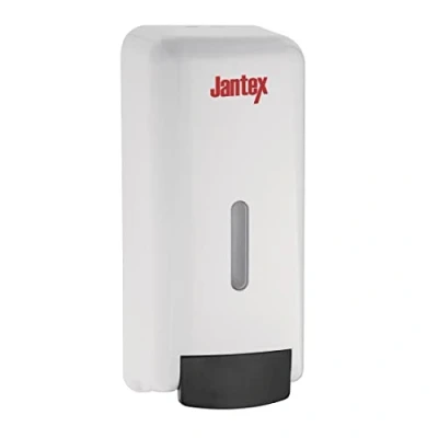 Image de Jantex FK385 Distributeur de savon liquide et désinfectant pour les mains, blanc, 1 l
