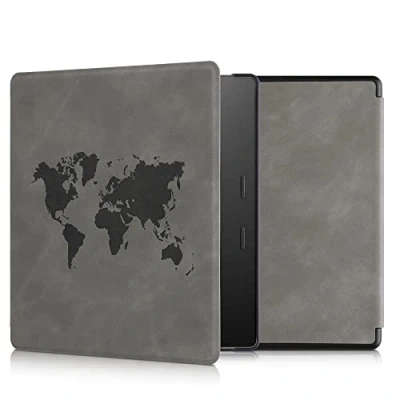 Image de kwmobileÉtui Compatible avec Amazon Kindle Oasis 10. Generation Coque Étui à Rabat magnétique tabletteeReader Similicuir Gris