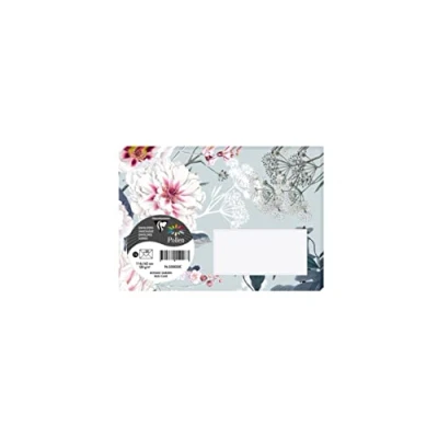 Image de Clairefontaine 55033C Paquet de 20 Enveloppes Imprimées Gommées Format C6 11,4x16,2cm 120g Coloris Bleu Clair Thème Botanic Garden Invitation Evènements et Correspondance Gamme Pollen