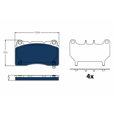 Image de TRW GDB2198BTE Jeu de plaquettes frein avec indicateur d&#039;usure accessoires TESLA: Model S, X