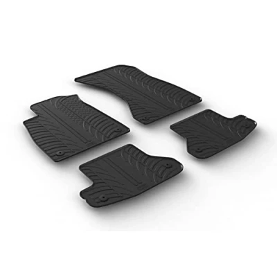 Image de Gledring 0258 Ensemble de tapis sol Caoutchouc avant et arrière 4 noir 750mm 550mm