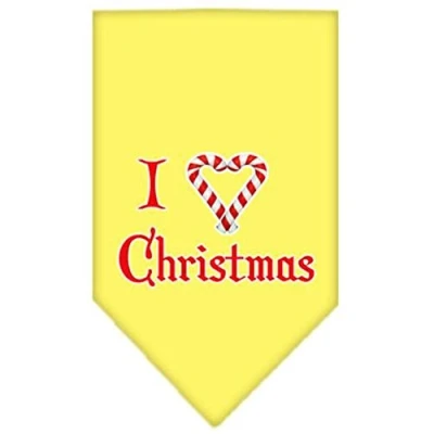 Image de Mirage Products Bandana de Noël sérigraphié pour Animaux domestiques, Grand Format, Jaune
