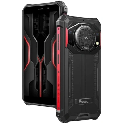 Image de FOSSiBOT 10600mAh Batterie Smartphone Incassable F101P, Octa Core 7GB 64GB, Haut Parleur 3.5W Max, 24MP Caméra, IP68 Etanche Téléphone, Android 13, 5.45&#039;&#039; HD+, Dual SIM, Empreinte Digitale, GPS Rouge