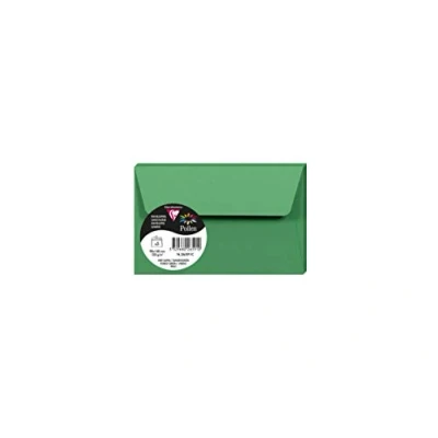 Image de Clairefontaine 26591C Sachet de 5 Enveloppes Auto Adhésives Format 9x14cm 120g/m² Coloris Vert Sapin Invitation Evènements et Correspondance Gamme Pollen Papier Premium Lisse