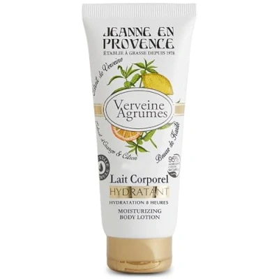 Image de JEANNE en PROVENCE Lait Corporel Intensément Hydratant et Parfumé Parfum Verveine Agrumes 95% d&#039;Ingrédients d&#039;Origine Naturelle Peau sèche Fabriqué France à Grasse 200 ml