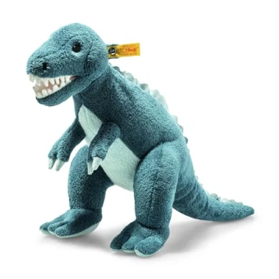 Image de Steiff Soft Cuddly Friends T Rex Thaisen 067129 Bleu Moyenne 35 cm