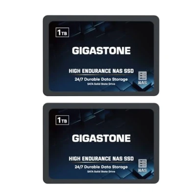 Image de Gigastone Enterprise ssd 1To NAS Cache (Lot de 2) 24 h/24, 7 j/7 Endurance élevée TLC 3D NAND Serveurs Centre Données Cloud Stockage en réseau Raid 2,5 Pouces SATA Disque Dur Interne