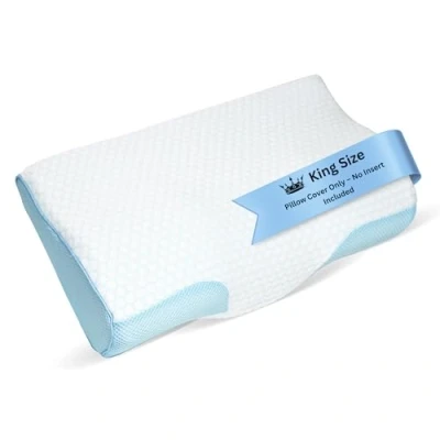 Image de taie d&#039;oreiller à mémoire de Forme Derila contrôle Optimal La température pour Un Sommeil Parfait. Blanche en matériau qualité s&#039;adapte aux oreillers Anti ronflement