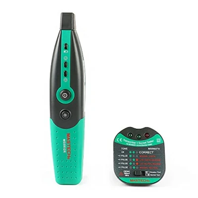 Image de Mastech Détecteur de disjoncteur automatique, MS5902 3 voyants lumineux fusible prise courant Testeur (Prise UE 220V)