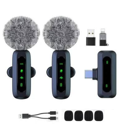 Image de XIXIXIAXIA Mini Micro Cravate sans Fil pour Android/iPhone/Ordinateur Portable/iOS Microphone à Revers réduction du Bruit Enregistrement, Clipser, vidéo, Tiktok, Youtube, Vlog