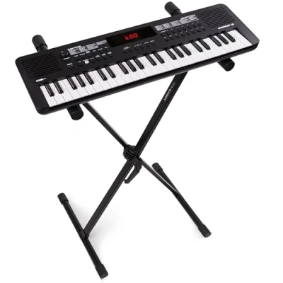 Image de Max Rhapsody49 Clavier Électronique 49 Touches avec Stand, Synthétiseur Enfant, Différents Modes d&#039;Apprentissage, Deux Haut parleurs intégrés, Idéal pour Démarrer votre Apprentissage
