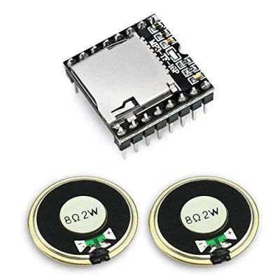 Image de KeeYees Mini MP3 DFPlayer Player Module avec Haut Parleur Ronde 2W 8Ohm pour Bricolage Compatible Arduino