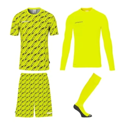 Image de uhlsport Progressive Goalkeeper Set Ensemble de Gardien But Complet composé d&#039;un Maillot, d&#039;une Couche Base, Pantalon et Chaussettes Maillot pour Enfants Adultes