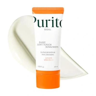 Image de PURITO SEOUL Crème solaire quotidienne, SPF50+ PA++++, Céramides, Non White Cast, Protection UVA &amp; UVB résistante à l&#039;eau, K Beauty