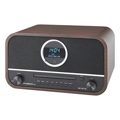 Image de Albrecht DR790CD Radio numérique Dab+ Multifonction avec Lecteur CD et Bluetooth, boîtier en Bois Marron foncé