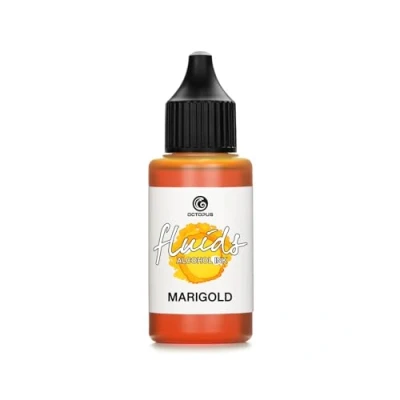 Image de 30ml Fluids Alcohol Ink MARIGOLD, Encre à alcool pour Fluid Art et Resin, jaune