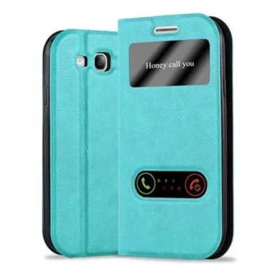 Image de cadorabo Coque pour Samsung Galaxy S3 / Neo en Turquoise Menthe Housse Protection avec Stand Horizontal et Deux Fenêtres Portefeuille Etui Poche Folio Case Cover